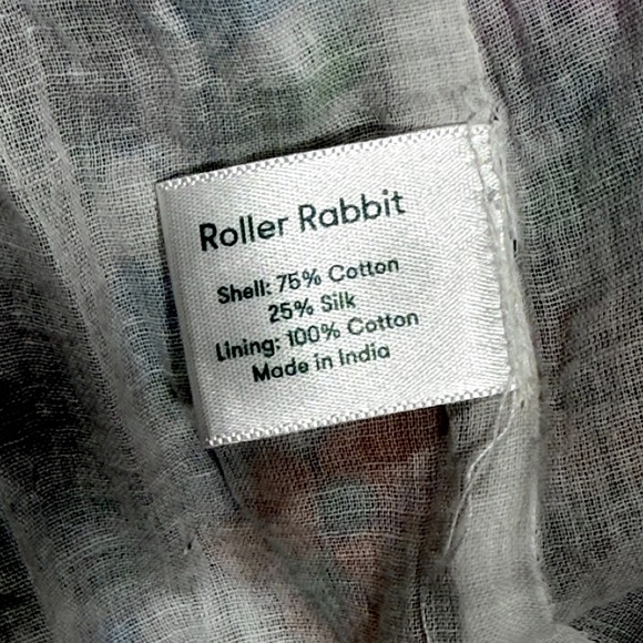 Roller Rabbit Blomst Ondika Dress Womens XL Floral Ruffle V Neck Smocked Mini - Picture 6 of 9